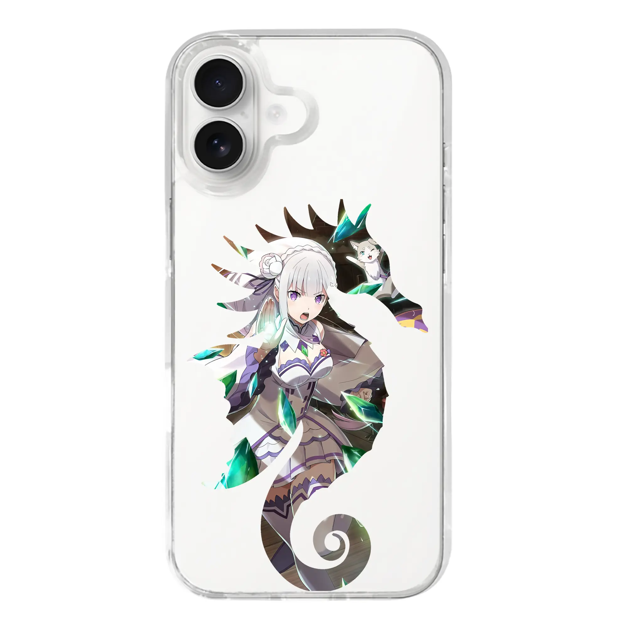 リゼロ グッズ エミリア - iPhone 17シリーズ 透明スマホケース – 薄型・耐衝撃・精密フィット保護カバー